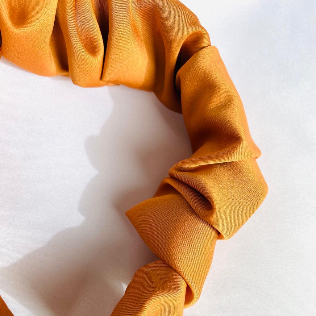 Silk headband in golden orange / yellow colour